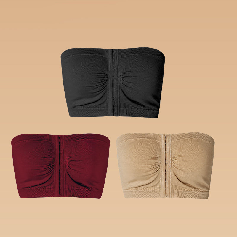 Sujetador grande sin tirantes con cierre transpirable en la parte delantera