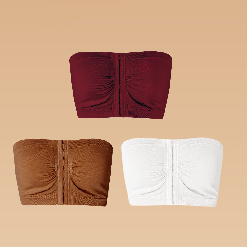 Sujetador grande sin tirantes con cierre transpirable en la parte delantera