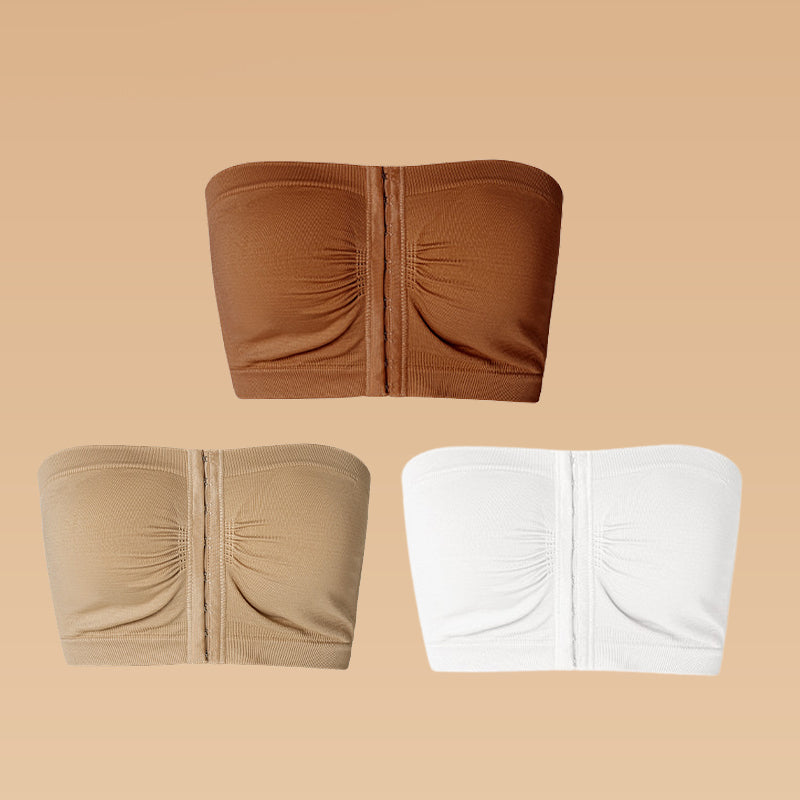 Sujetador grande sin tirantes con cierre transpirable en la parte delantera