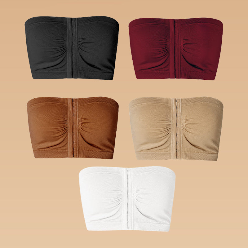 Sujetador grande sin tirantes con cierre transpirable en la parte delantera