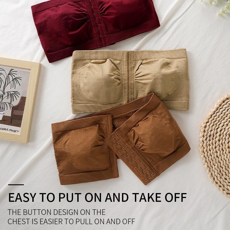 Sujetador grande sin tirantes con cierre transpirable en la parte delantera