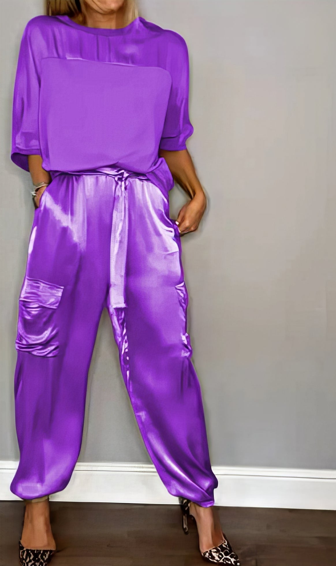 AMELIA | Conjunto completo de blusa y pantalones cargo Chic