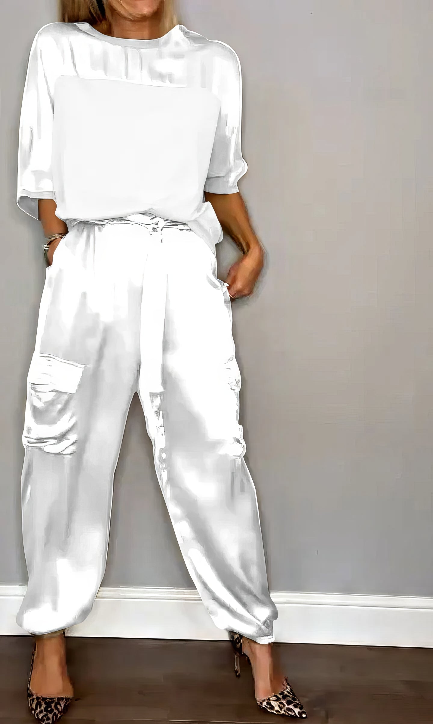 AMELIA | Conjunto completo de blusa y pantalones cargo Chic